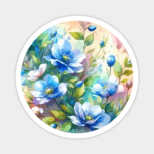 Blue Spring Flowers Magnet